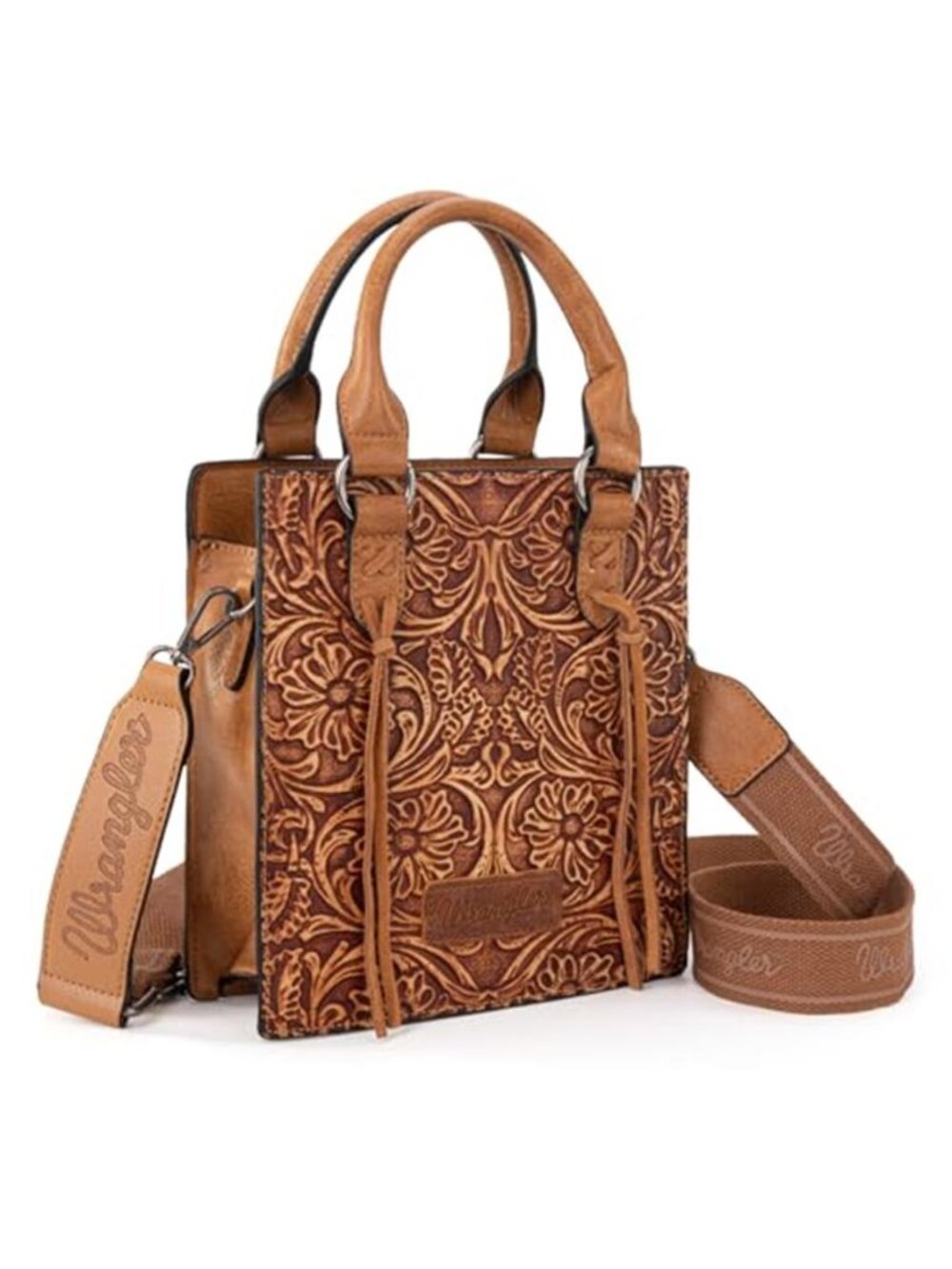 Western Crossbody Purse Women Fringe Tooling Embossed Boho Mini Tote Cowgirl